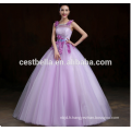 Trendy Princess Sweetheart Sans manches Puffy Organza Purple Quinceanera Robes Elegant Lady